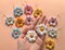 Flower Hoop Earrings, Daisy Sunflower Hoops, clay earrings, colorful flower jewelry, statement earrings, unique earrings, everyday earrings product 6
